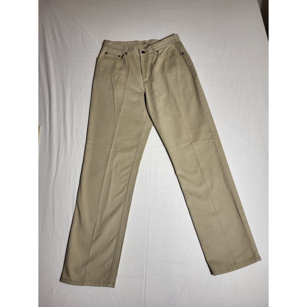 L.L. Bean Women’s 12M Tall Khaki Straight Leg Pants Cotton Beige Preppy Business